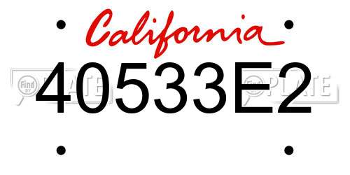 40533E2 California License Plate