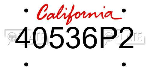40536P2 California License Plate