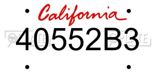 40552B3 California License Plate