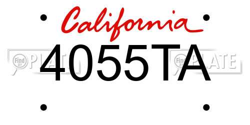 4055TA California License Plate
