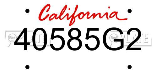 40585G2 California License Plate