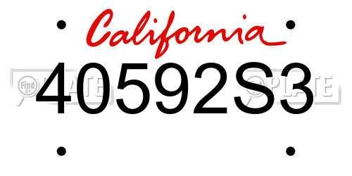 40592S3 California License Plate