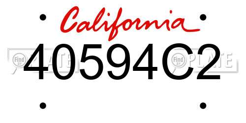 40594C2 California License Plate