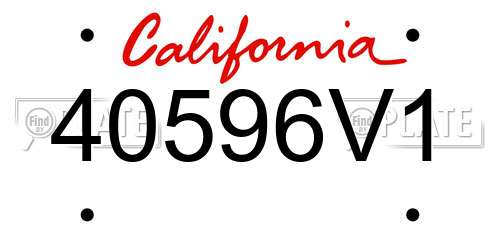 40596V1 California License Plate