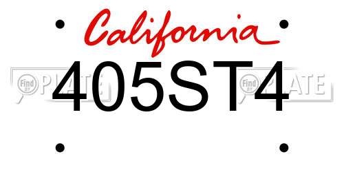405ST4 California License Plate
