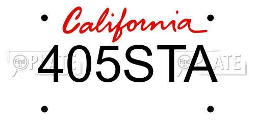 405STA California License Plate