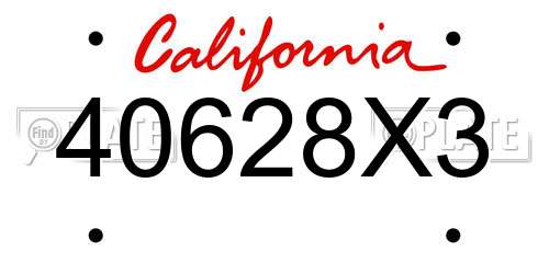 40628X3 California License Plate
