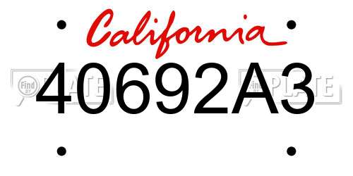 40692A3 California License Plate