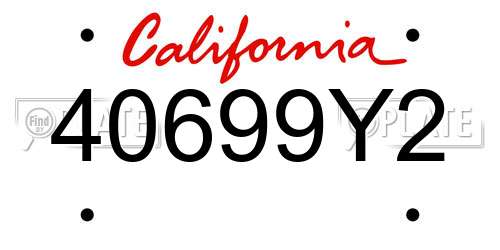 40699Y2 California License Plate