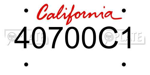 40700C1 California License Plate