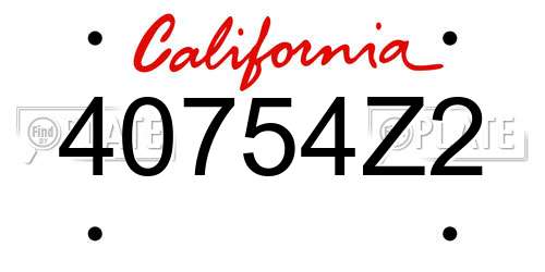 40754Z2 California License Plate