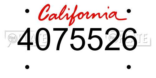4075526 California License Plate