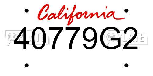 40779G2 California License Plate
