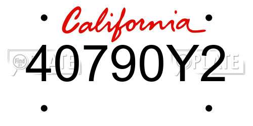 40790Y2 California License Plate