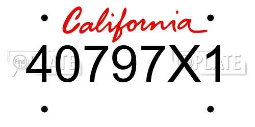 40797X1 California License Plate