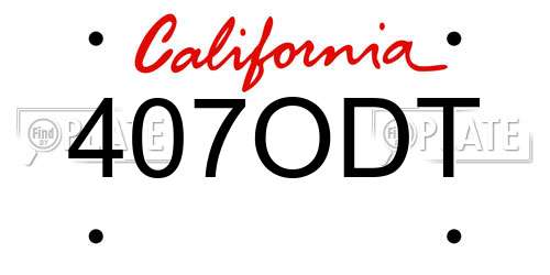 407ODT California License Plate