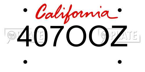 407OOZ California License Plate