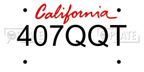 407QQT California License Plate
