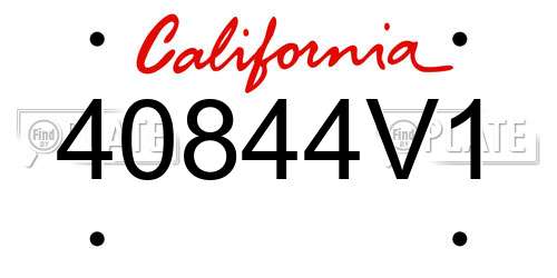 40844V1 California License Plate