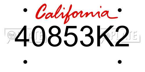 40853K2 California License Plate