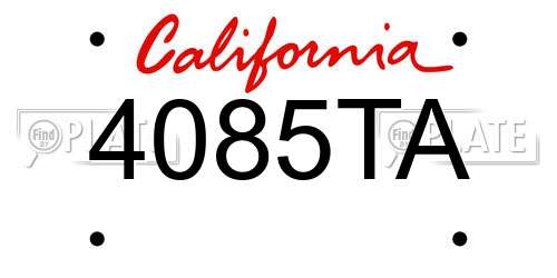4085TA California License Plate
