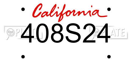 408S24 California License Plate