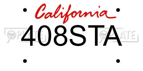 408STA California License Plate