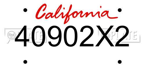 40902X2 California License Plate