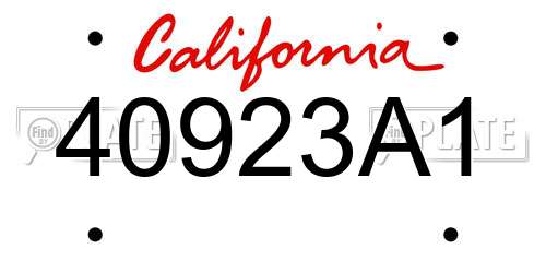 40923A1 California License Plate