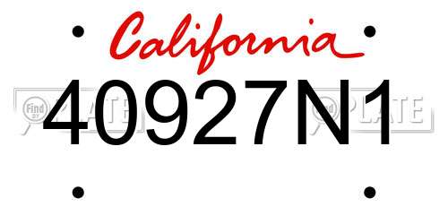 40927N1 California License Plate