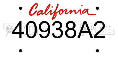 40938A2 California License Plate