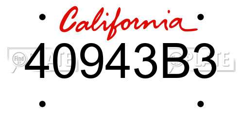 40943B3 California License Plate