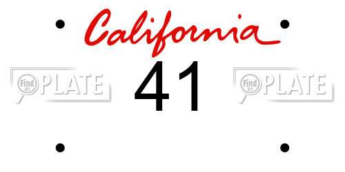 41 California License Plate