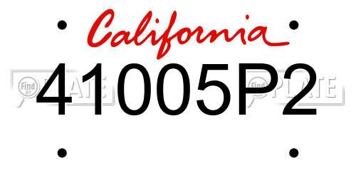 41005P2 California License Plate