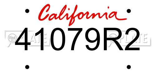 41079R2 California License Plate