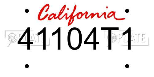 41104T1 California License Plate