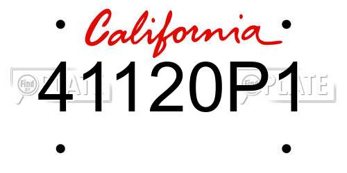 41120P1 California License Plate