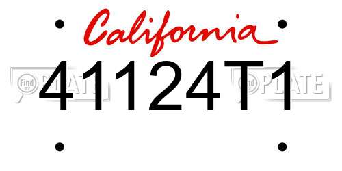 41124T1 California License Plate