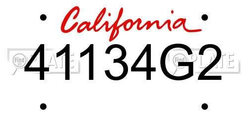 41134G2 California License Plate