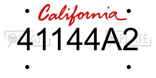 41144A2 California License Plate