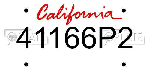 41166P2 California License Plate