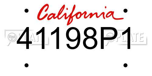41198P1 California License Plate