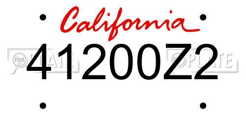 41200Z2 California License Plate