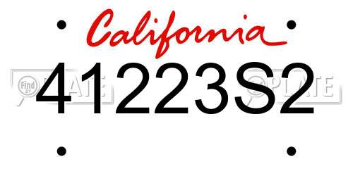 41223S2 California License Plate