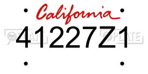 41227Z1 California License Plate