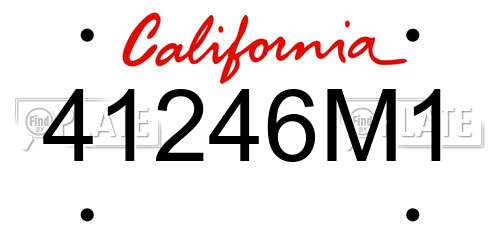 41246M1 California License Plate
