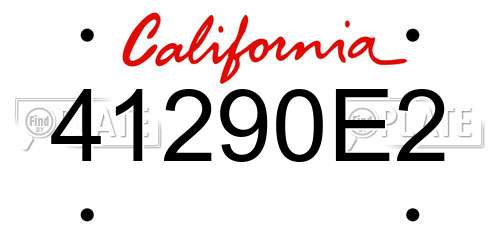 41290E2 California License Plate