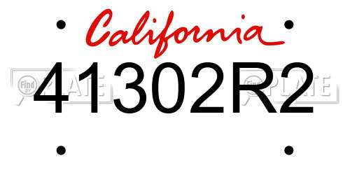 41302R2 California License Plate