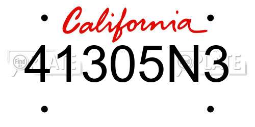 41305N3 California License Plate
