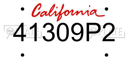 41309P2 California License Plate